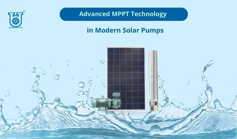Modern solar pump system with advanced MPPT controller installed