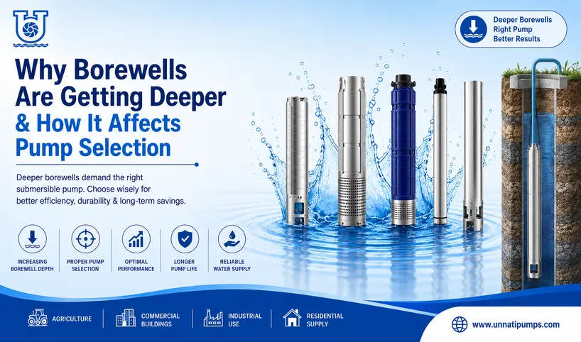 Submersible pump for deep borewell applications