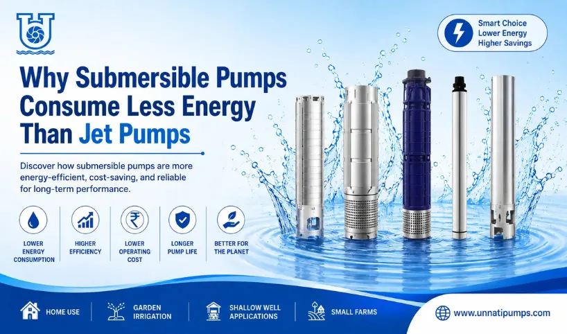 Energy efficiency comparison between submersible pumps and jet pumps