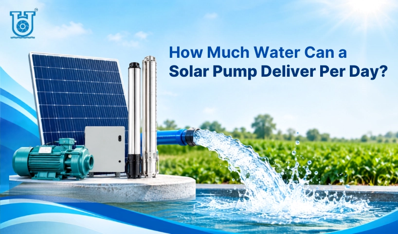 Solar water pump supplying water capacity